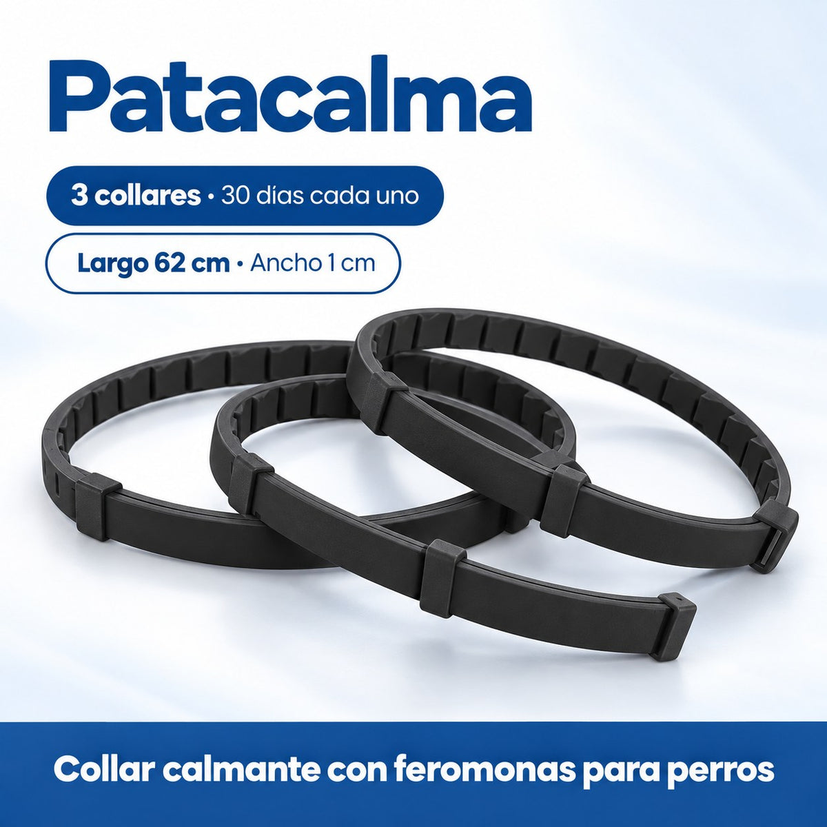 Tres collares calmantes Patacalma para perros